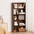 5 Tiers Narrow Bookshelf — 53 in Wooden Open Bookcase with Height-Adjustable Shelf — product image 1