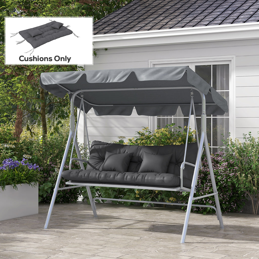 59" Tufted Bench Cushions & Throw Pillows, Replacement Bench Seat Pad, Back & 2 Pillows for Outdoor Furniture, Charcoal — product image 3