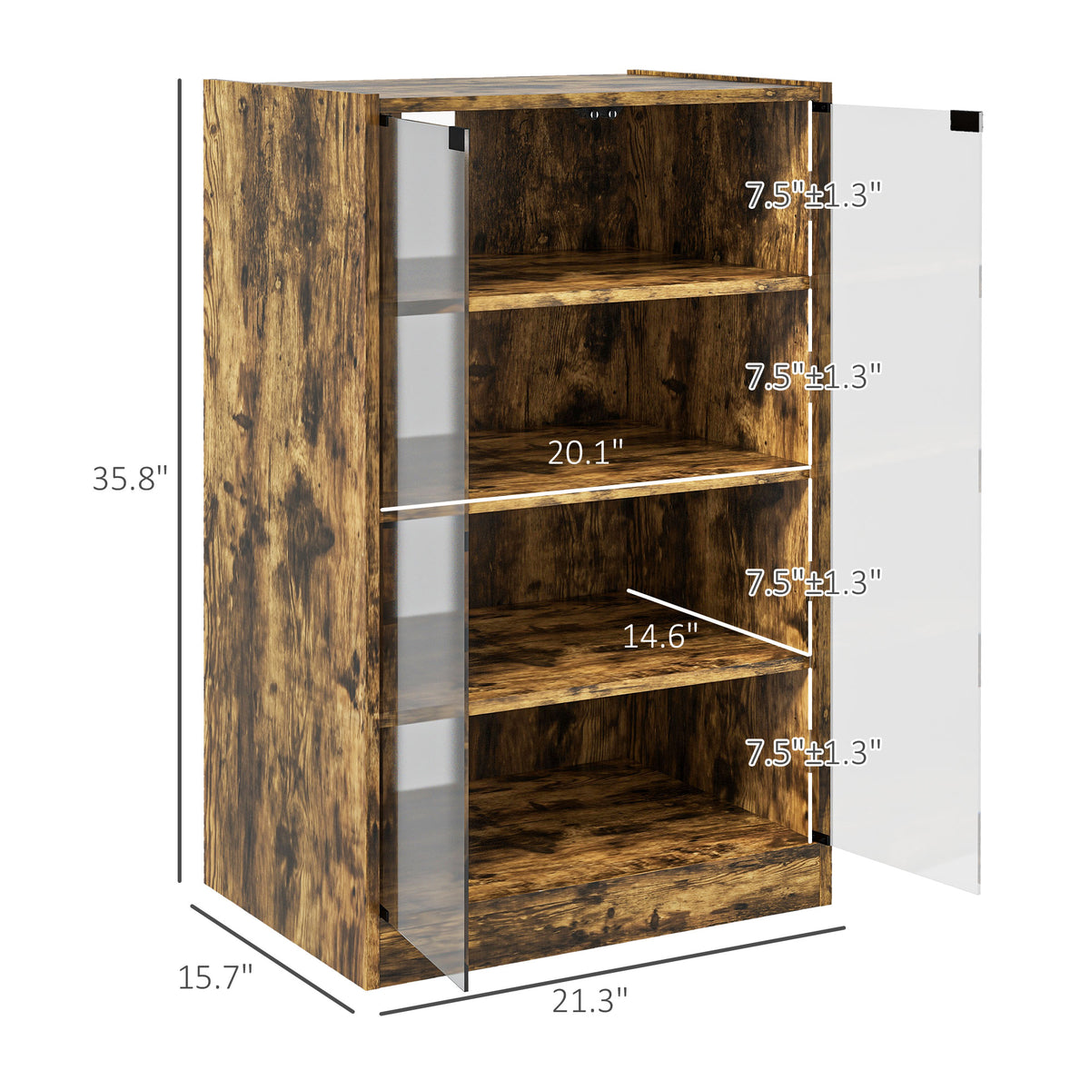 5-Tier Media Cabinet — Media Stand with Adjustable Shelves — product image 2