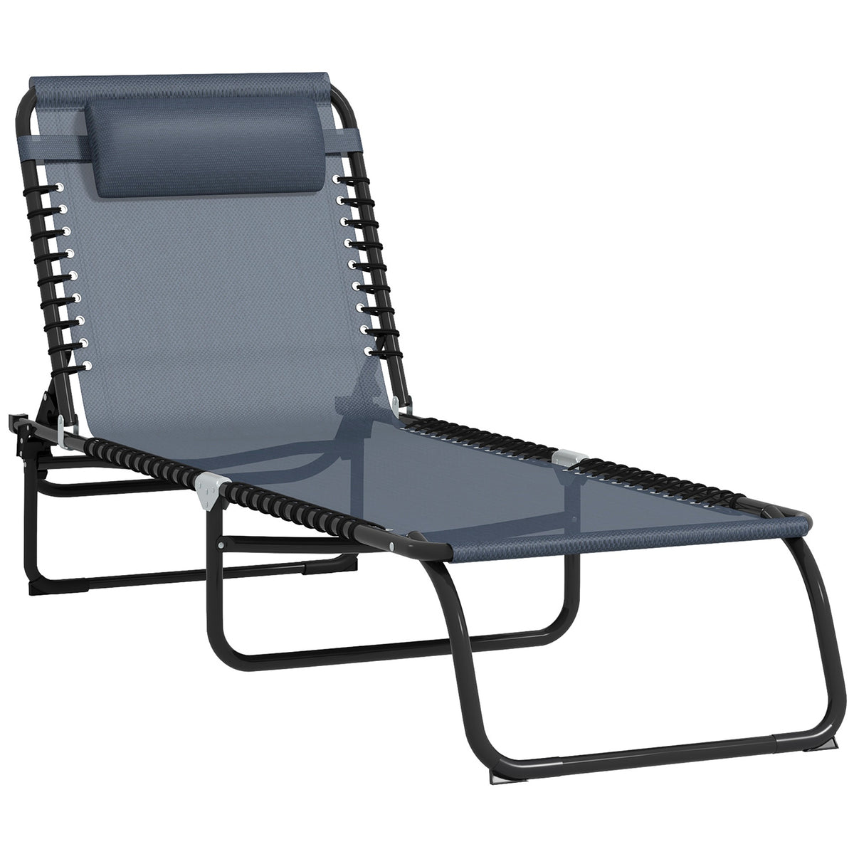 Folding Chaise Lounge Pool Chair with 4-Position Reclining Back — product image 1