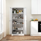 61  White Metal Kitchen Pantry Cabinet Adjustable Storage With 4 Shelves  110lb Capacity , Heavy Duty Freestanding Pantry Organizer For Kitchen, Pantry, Living Room — product image 2