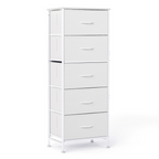 Brown tall five-drawer dresser — view 2