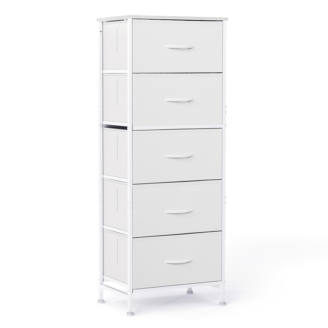 Brown tall five-drawer dresser — view 2