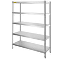 Stainless Steel Shelves 48x18.5 Inch 5 Tier Adjustable Shelf Storage Unit Stainless Steel Rack Shelving Heavy Duty Shelving For Kitchen Commercial Office Garage Storage 330lb Per Shelf — product image 1