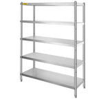 Stainless Steel Shelves 48x18.5 Inch 5 Tier Adjustable Shelf Storage Unit Stainless Steel Rack Shelving Heavy Duty Shelving For Kitchen Commercial Office Garage Storage 330lb Per Shelf — product image 1
