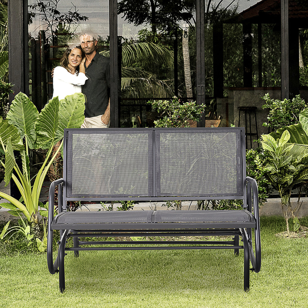 2-Person Outdoor Glider Bench Patio Double Swing Rocking Chair Loveseat with Power — product image 2