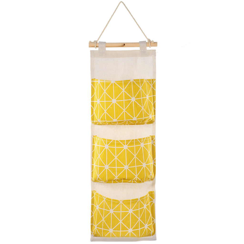 1pc Wall Mounted Storage Bag Door Closet Hanging Storage Bag Organizer Waterproof 3 Pockets — product image 1