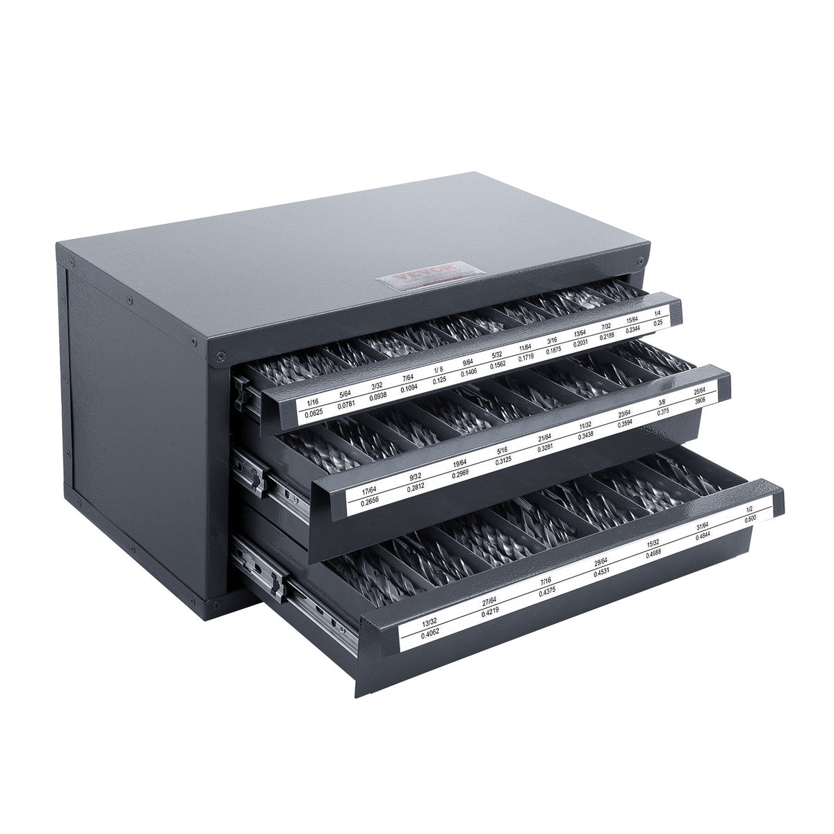 Drill Bit Dispenser Cabinet, Three-Drawer Drill Bit Organizer Cabinet, Steel Drill Dispenser Organizer Cabinet With Labels, Stackable Drill Dispenser For Drill Bit Storage — product image 1