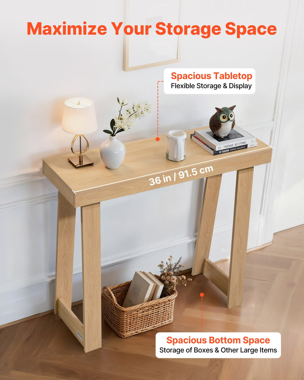 36 in Console Table — Modern Desk Behind the Couch — product image 2