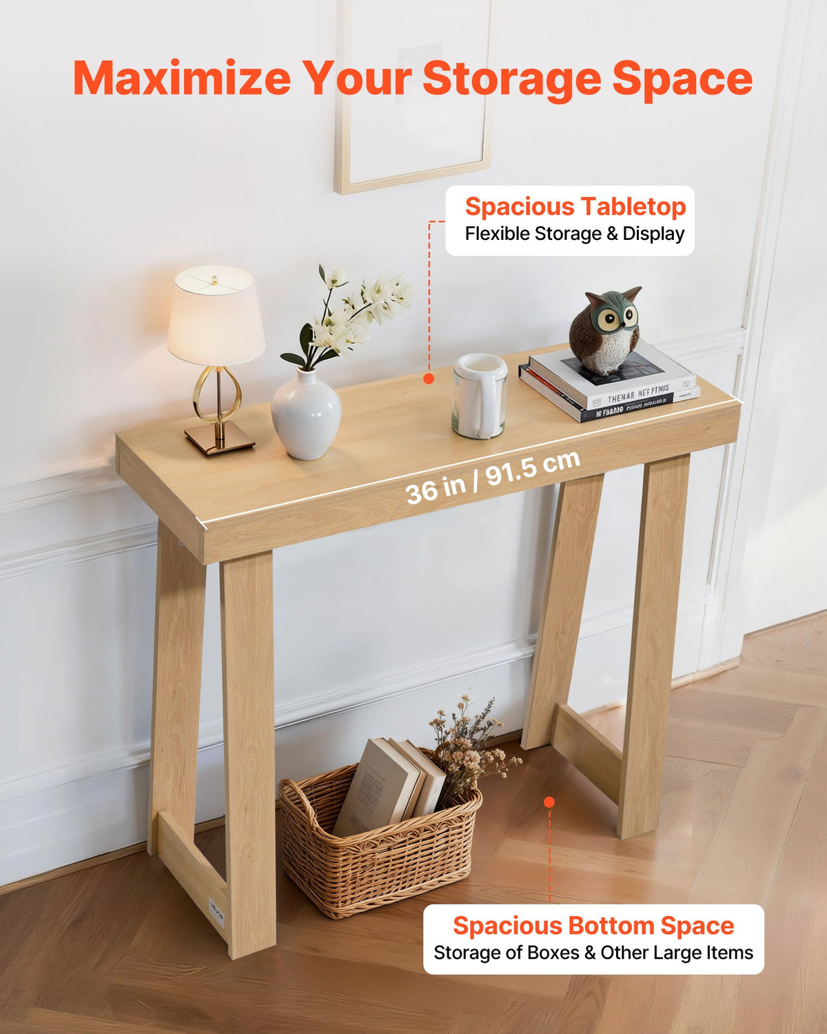 36 in Console Table — Modern Desk Behind the Couch — product image 2