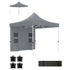 10 x 10 Heavy Duty Pop Up Canopy Tent with Sidewall, UPF50+ Instant Sun Shelter with Storage Pockets, Gray — product image 1