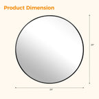 Round Wall Mirror, Bathroom Mirrors For Over Sink, Circle Mirror For Bathroom, Entryway, Bedroom, Vanity — product image 3