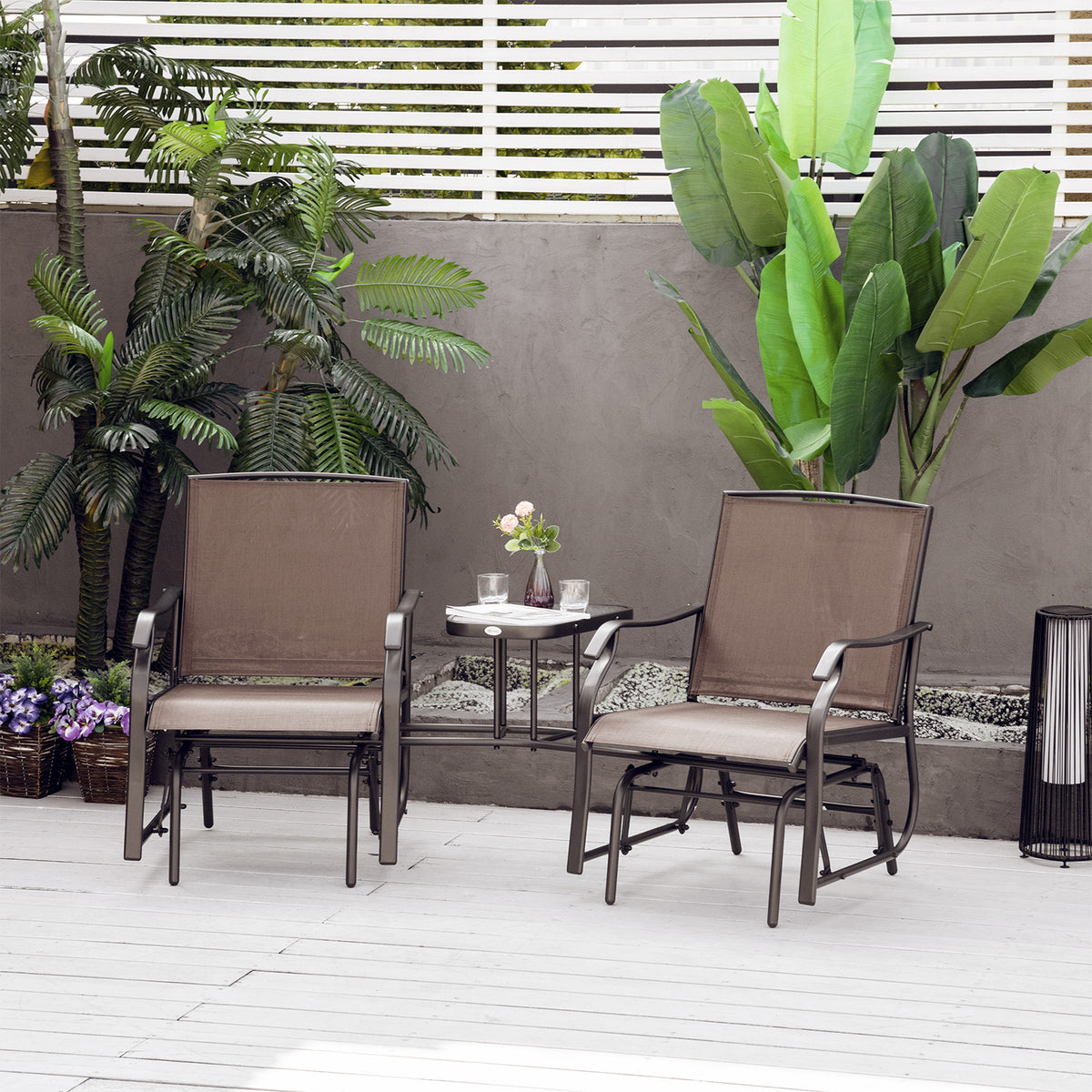 Outdoor Glider Chairs with Coffee Table — product image 2