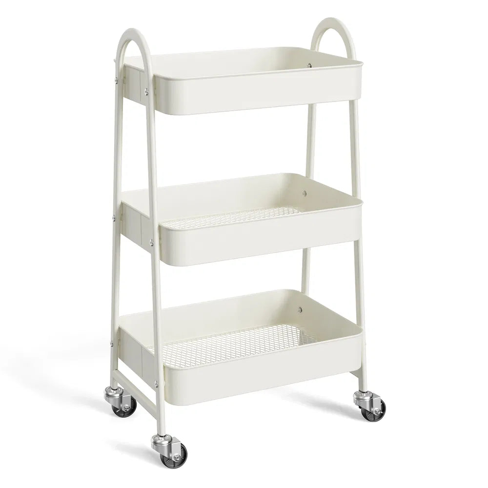 3-4-layer Practical Mobile Trolley, Metal Movable Storage Rack, With Lockable Casters — product image 2