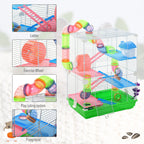 5 Tiers Hamster Cage Portable Animal Travel Carrier w/ Exercise Wheels Tube — product image 3