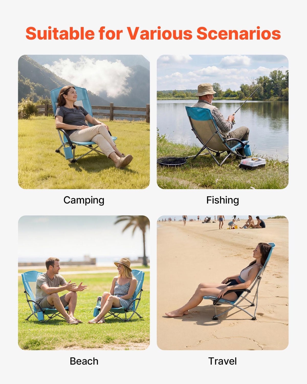 Folding Beach Chair — High Back Camping Chairs for Adults — product image 1