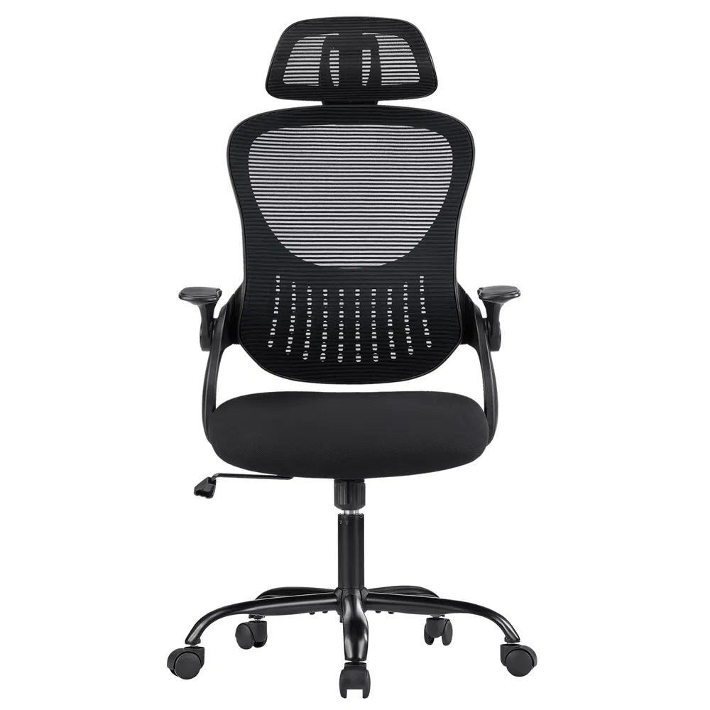 Ergonomic Office Computer Desk Chair, Mesh High Back Rolling Swivel Adjustable Task Chair With Headrest And Flip-up Armrests, Chair With Wheels, Black — product image 1