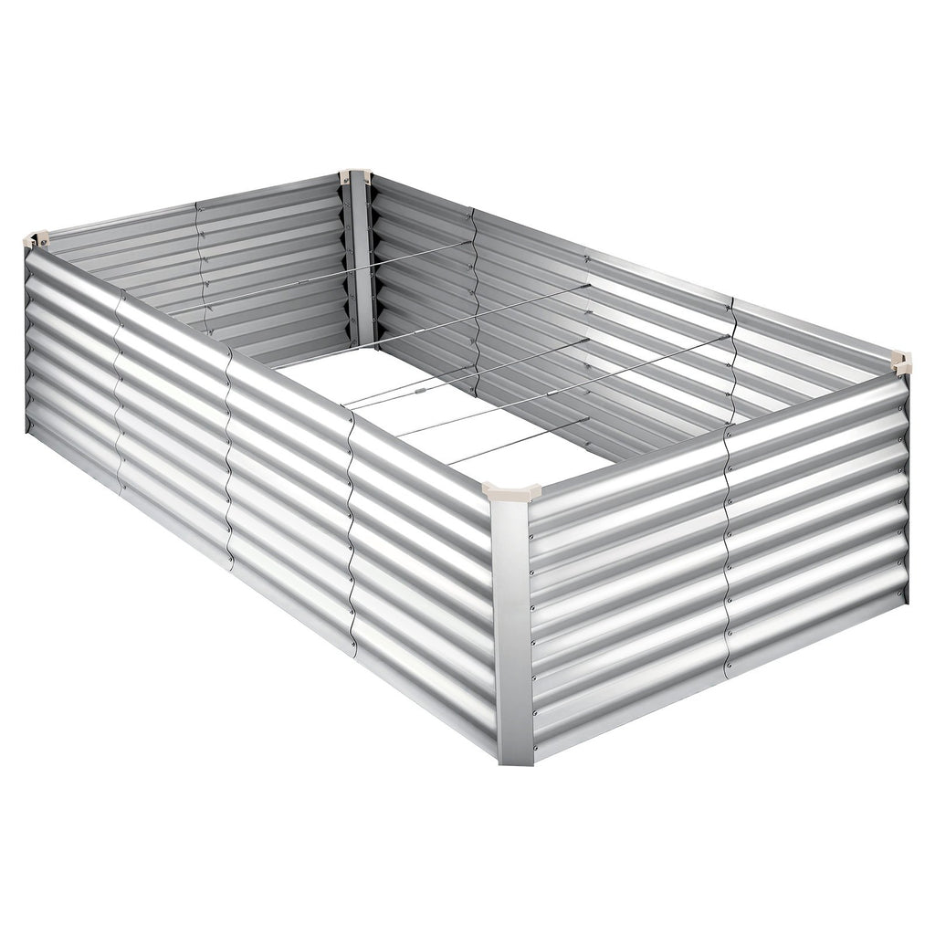 Galvanized Raised Garden Bed, 8 X 4 X 2 Ft, Rectangular Metal Planter Box Kit Outdoor, Bottomless Elevated Planting Box With Gloves, Rustproof Alu-Zinc, For Growing Flowers Vegetables, Silver — product image 1