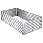 Galvanized Raised Garden Bed, 8 X 4 X 2 Ft, Rectangular Metal Planter Box Kit Outdoor, Bottomless Elevated Planting Box With Gloves, Rustproof Alu-Zinc, For Growing Flowers Vegetables, Silver — product image 1