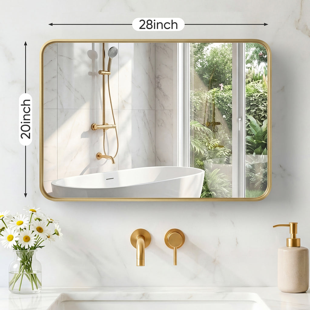Wall Mirror with Rectangular Metal Frame — product image 1