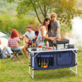 Camping Kitchen Table Folding Portable Cook Station 3 Adjustable Height Aluminum — product image 1