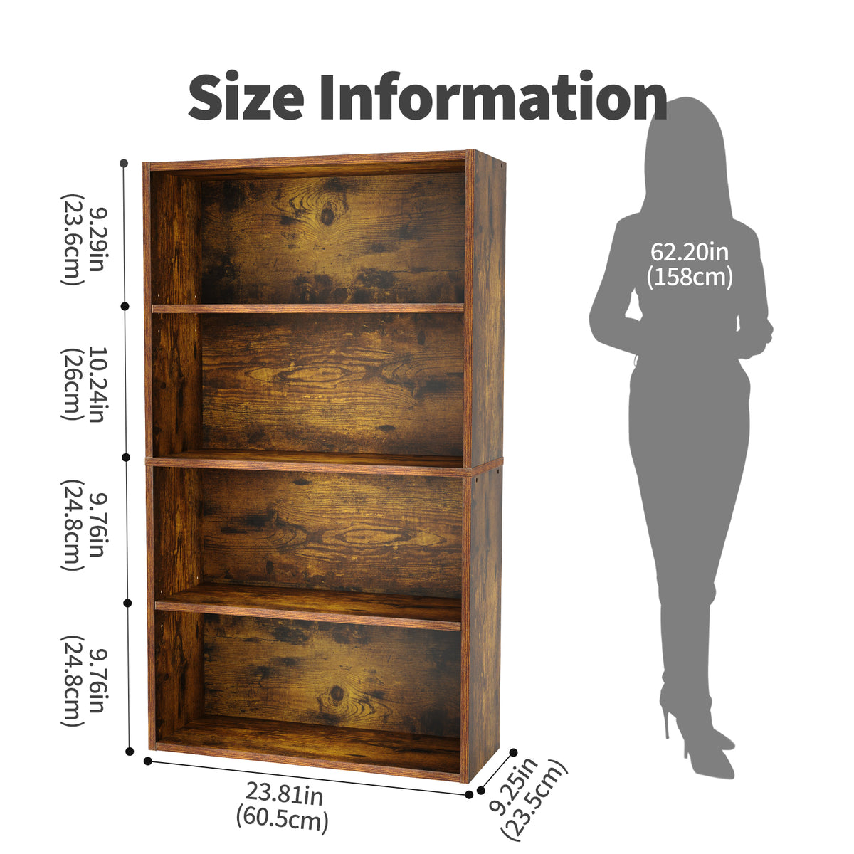 Four-tier And Three-tier Bookcases, Floor-standing Open Shelving, Suitable For Storage In Home Offices, Living Rooms And Bedrooms — product image 3