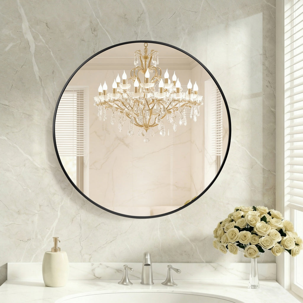 Round Wall Mirror, Bathroom Mirrors For Over Sink, Circle Mirror For Bathroom, Entryway, Bedroom, Vanity — product image 1