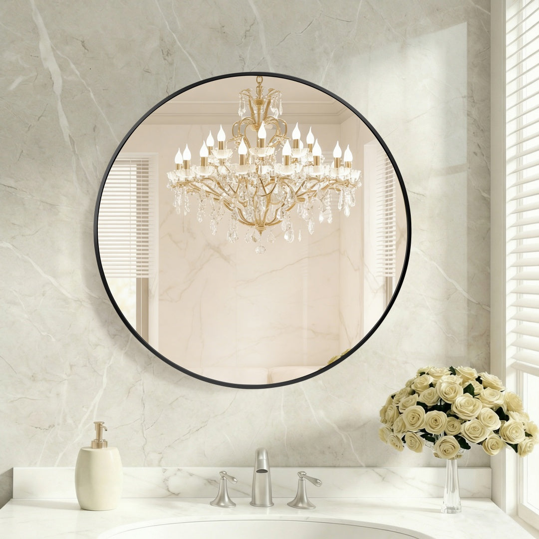 Round Wall Mirror, Bathroom Mirrors For Over Sink, Circle Mirror For Bathroom, Entryway, Bedroom, Vanity — product image 1