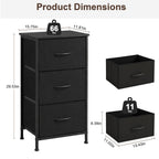 Compact three-drawer fabric dresser product details
