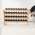 36 Bottle Stackable Modular Wine Rack Bamboo Wood Display Shelf 4-Tier — product image 1