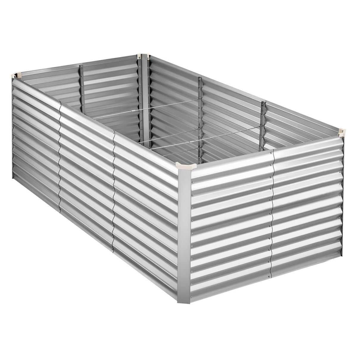 Galvanized Raised Garden Bed, 8 X 4 X 3 Ft, Rectangular Metal Planter Box Kit Outdoor, Bottomless Elevated Planting Box With Gloves, Rustproof Alu-Zinc, For Growing Flowers Vegetables, Silver — product image 1