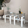 Set of 2 — Modern Tempered Glass Tea Table Coffee Table End Table — product image 1