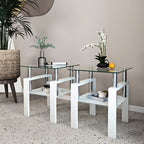 Set of 2 — Modern Tempered Glass Tea Table Coffee Table End Table — product image 1