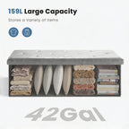 43-inch Foldable Storage Bench, Made Of PVC, With A Load Capacity Of 660 Pounds — product image 2