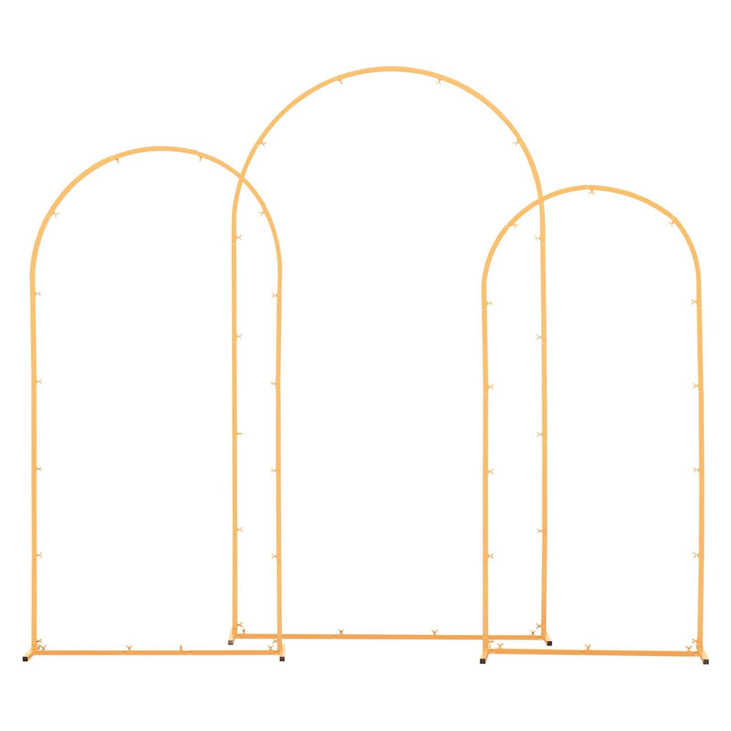 Arch Backdrop Stand, Set Of 3, 7.2/6.6/6 Ft, Stable Structure, Easy Assembly, Gold Metal Arch Backdrop Stand For Wedding, Birthday Party, Graduation, Holiday Celebration, And Ceremony Decoration — product image 1