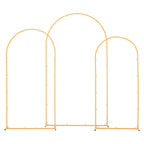 Arch Backdrop Stand, Set Of 3, 7.2/6.6/6 Ft, Stable Structure, Easy Assembly, Gold Metal Arch Backdrop Stand For Wedding, Birthday Party, Graduation, Holiday Celebration, And Ceremony Decoration — product image 1