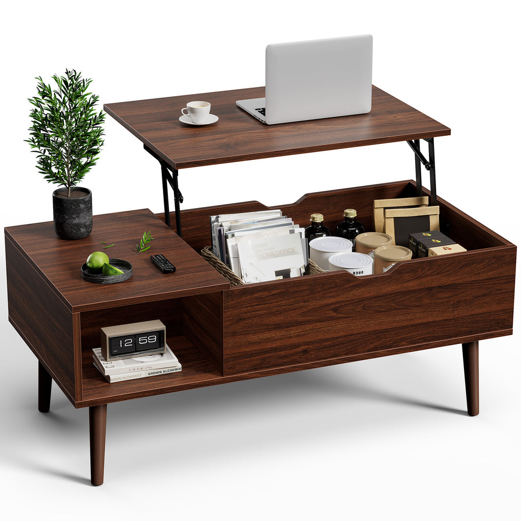 Lift Tabletop Coffee Tables For Living Room With Storage Shelf And Hidden Compartment — product image 3