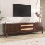 Rattan TV Stand for Tvs Up to 75'' — Modern Farmhouse Media Console — product image 1