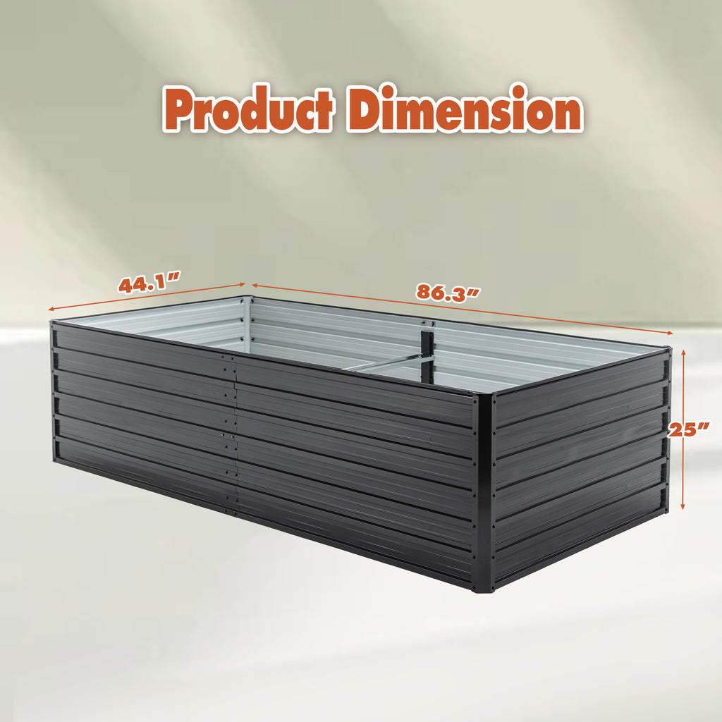 Metal Raised Garden Bed Outdoor 7.2x3.6x2 FT Galvanized Raised Garden Bed Kit,Vegetable Boxes-Rectangle Metal Flower Box,Large Planter Raised Beds Outdoor Garden For Planting,Fruit,Herb-Black — product image 2