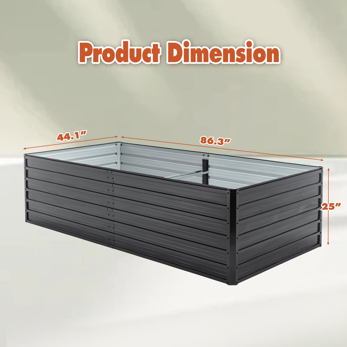 Metal Raised Garden Bed Outdoor 7.2x3.6x2 FT Galvanized Raised Garden Bed Kit,Vegetable Boxes-Rectangle Metal Flower Box,Large Planter Raised Beds Outdoor Garden For Planting,Fruit,Herb-Black — product image 2