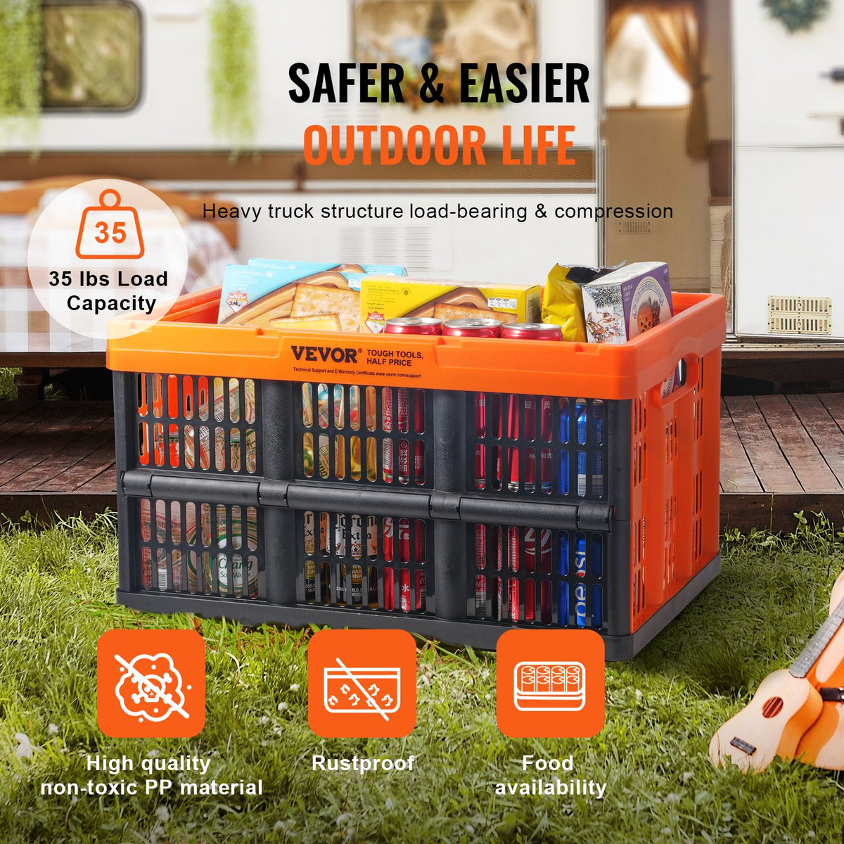 Storage bin carrying handles and folding construction