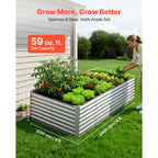 Galvanized Raised Garden Bed, 8 X 4 X 2 Ft, Rectangular Metal Planter Box Kit Outdoor, Bottomless Elevated Planting Box With Gloves, Rustproof Alu-Zinc, For Growing Flowers Vegetables, Silver — product image 2