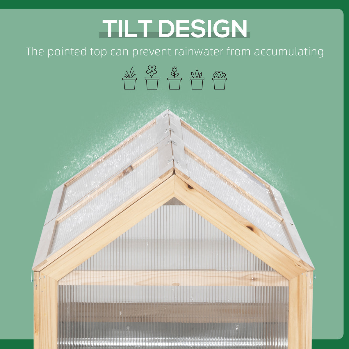 48" X 24" X 32.25" Elevated Planting Beds Garden Wooden Cold Frame Greenhouse Flower — product image 2