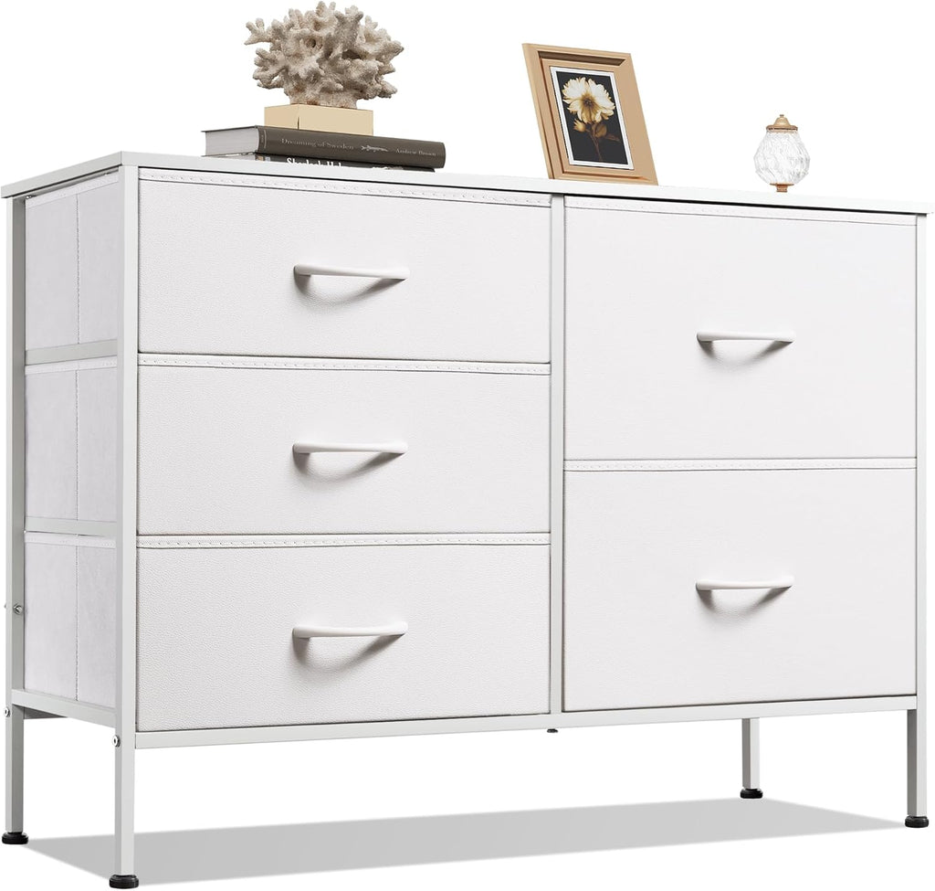 5 Drawer Dresser For Bedroom, Drawers With Wooden Top Metal Frame — product image 3
