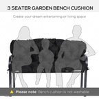 59" x 38" Tufted Bench Cushion for Outdoor Furniture, 3-Seater Replacement for Swing Chair, Patio Sofa/Couch, Black — product image 2
