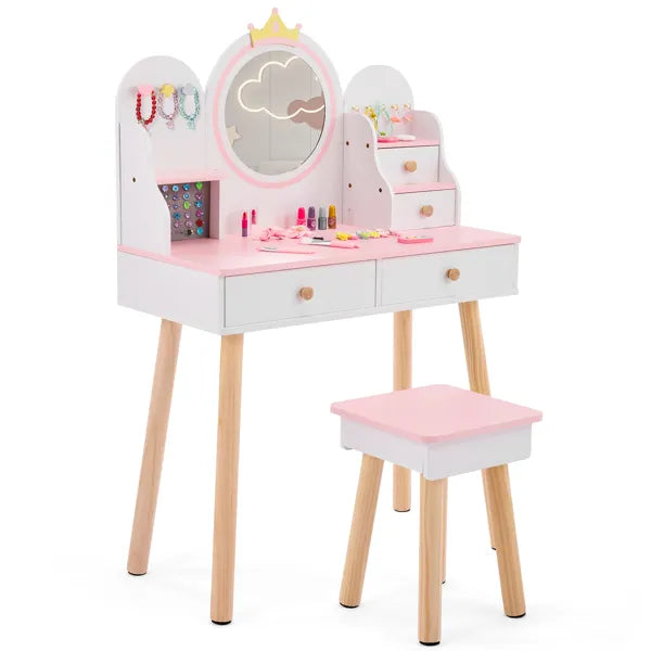 White and Pink Crown Element — MDF + Particleboard + Solid Wood Legs — product image 2