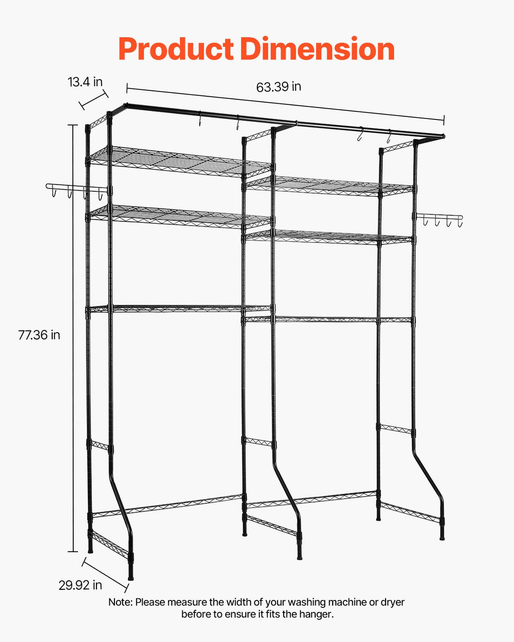 Over Washer and Dryer Storage Shelves — product image 2