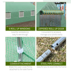 11.5 X 10 X 6.5 Outdoor Portable Walk-in Tunnel Greenhouse with Windows-Deep Green — product image 2
