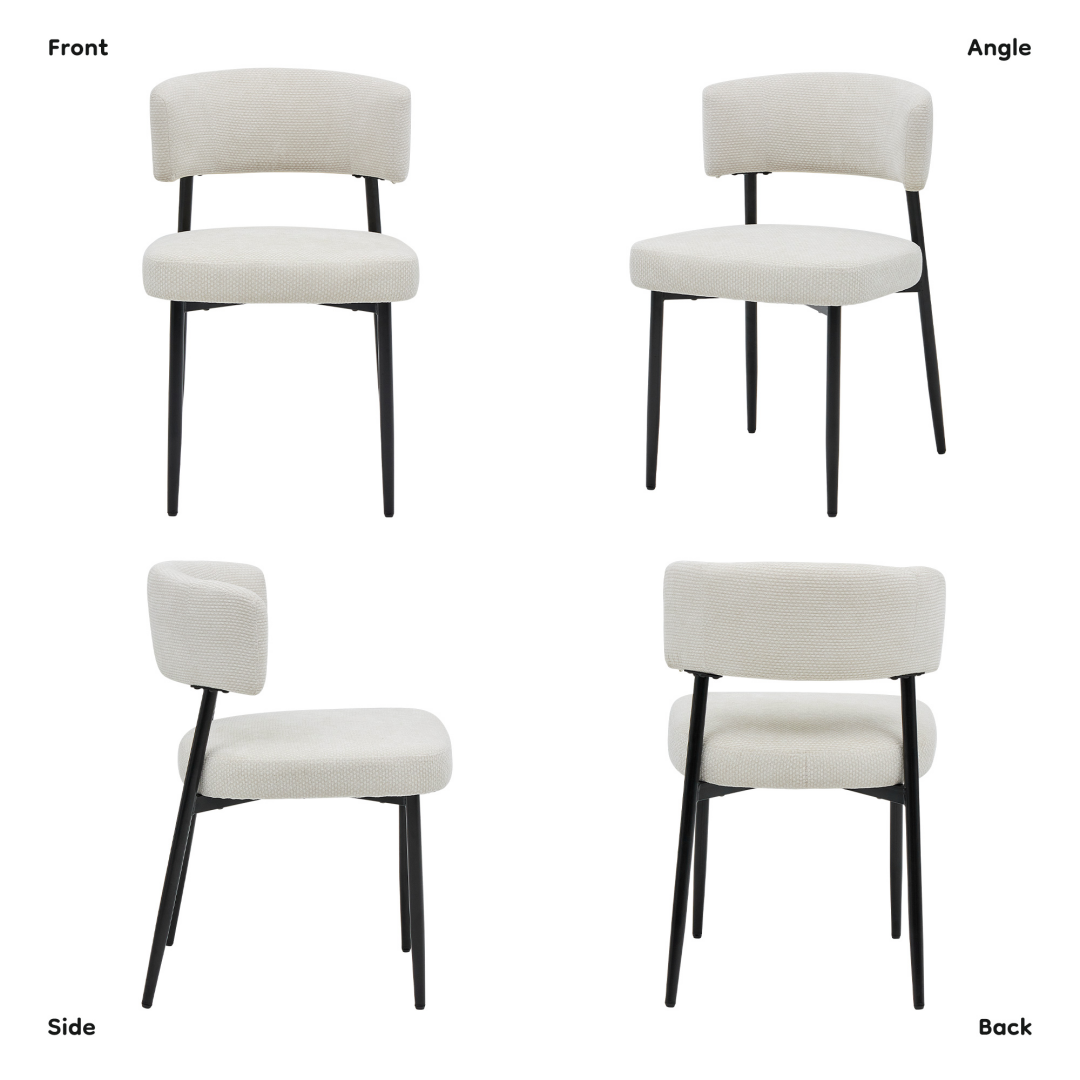 Modern Dining Chairs Set of 4 — Upholstered Dining Chairs with Curved Backrest — product image 2