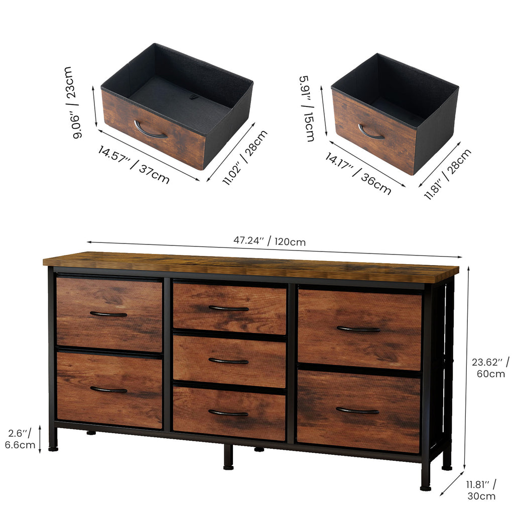 Black seven-drawer dresser — view 3